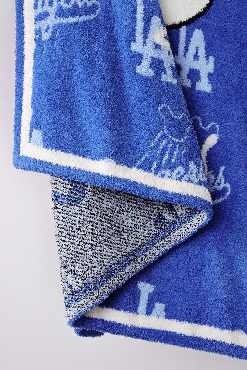 Baseball Head Blanket -Blue