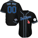  Black with Blue and White Outline