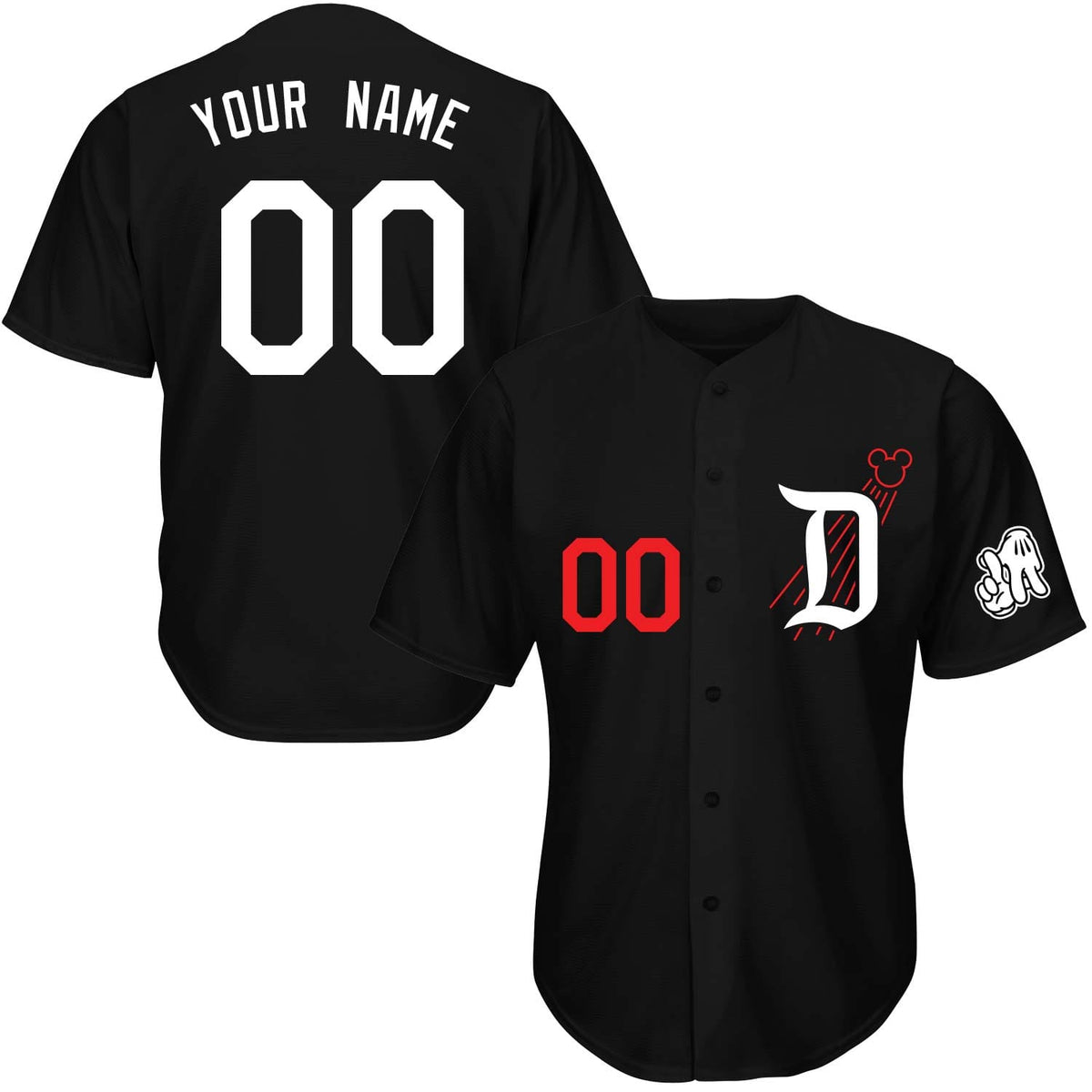 Hometown Flying Mouse Baseball Jersey - Black