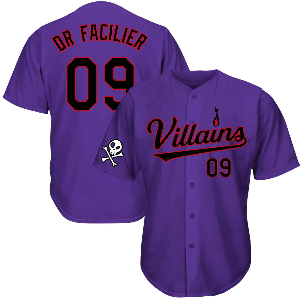 Villains Shadow Man Baseball Jersey