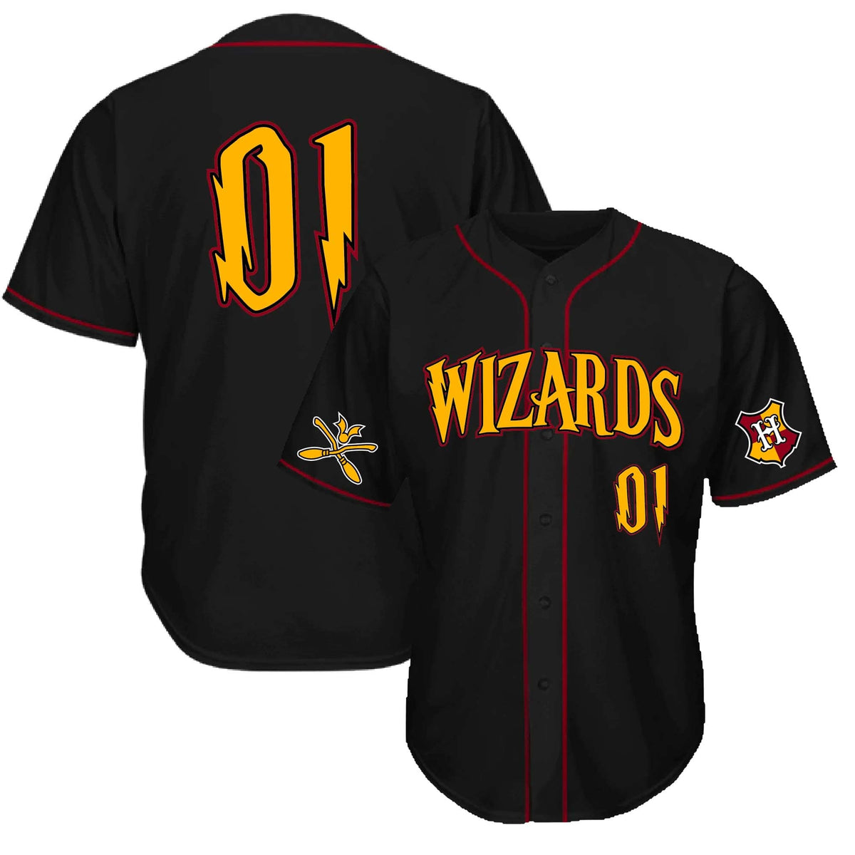 Wizards Maroon House Baseball Jersey